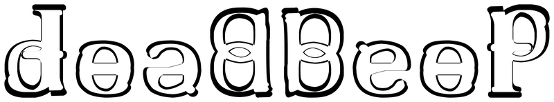 Ambigram for deadbeef in 18cents